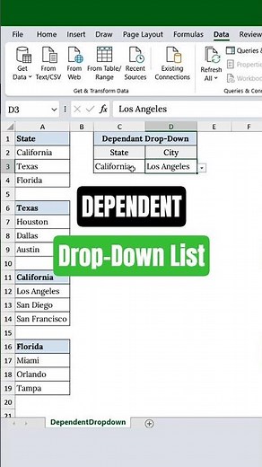 Excel Dependent Drop-Down : Updates Automatically!