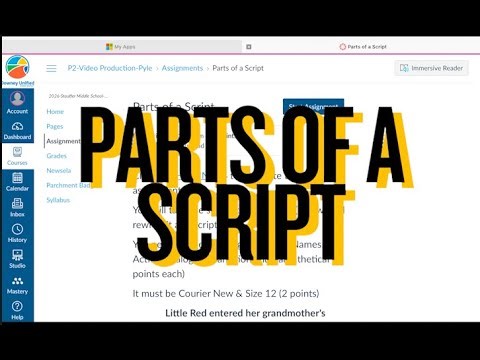 Parts of a Script Assignment