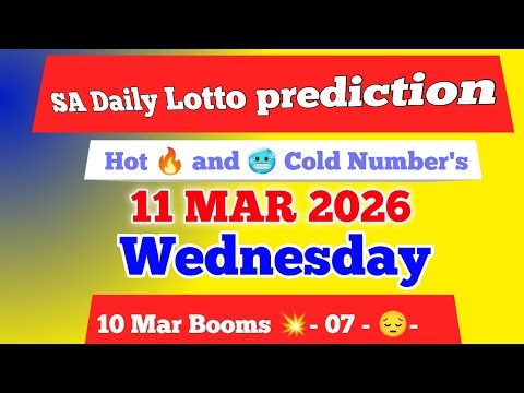 Sa daily lotto prediction of 11 Mar 2026 | South Africa daily lotto Prediction