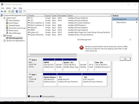 windows cannot format the volume because the volume is offline. Cannot format ssd
