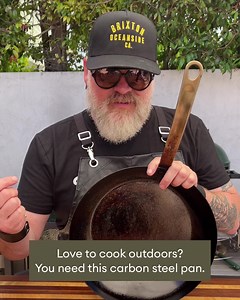 Our Blue Carbon Steel is a game-changer for outdoor cooking: 🍳 Sear and char protein and vegetables to perfection 🍳 Use on a grill, open fire, and of course a stovetop 🍳 Handles heat up to 1200 degrees 🍳 Lightweight and easily portable 🍳 Easy to clean for any occasion | Made In Cookware