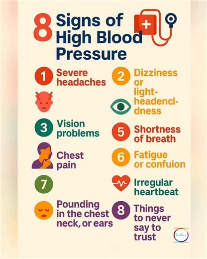 📌 8 Signs Your Blood Pressure Is High — Don’t Ignore These! High BP often shows no symptoms, but when signs appear, it may already be serious. If you notice headaches, dizziness, chest pain, pounding in ears, or irregular heartbeat — get your BP checked immediately. Early detection = safer heart, healthier life ❤️💓 👩‍⚕️ Dr. Rashmi’s Homeopathy 🌍 India Worldwide Medicine Shipping 📩 DM for BP management & personalised treatment #HighBloodPressure #HypertensionAwareness #BPSymptoms #HeartHealt