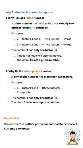 Why 1 is Neither Prime nor Composite | Prime & Composite Numbers #maths #class5 #class6math