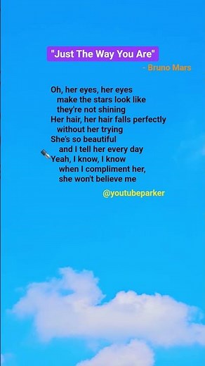 Just The Way You Are (Lyrics) ~ Bruno Mars 🎵 #lyrics #music #song #love #parkstv