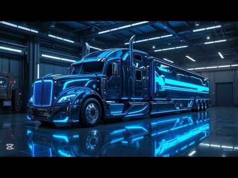 Futuristic Luxury Truck Limousine | Neon Blue Cyberpunk Semi Truck Concept | Auto Hub 🚗