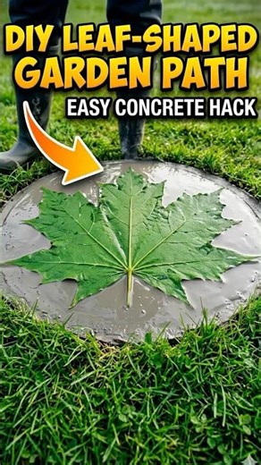 Genius Garden Hack! 🌿 DIY Leaf-Shaped Concrete Path🤩 Ai