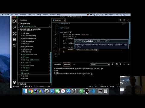 create a file, open a file golang