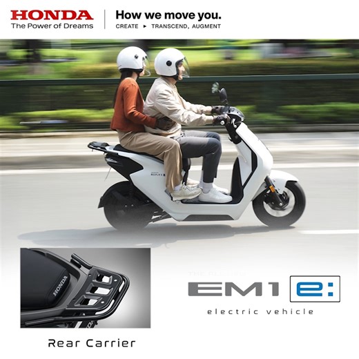 42K views · 128 reactions | Did you know that the EM1e: #ElectricVehicle features has a Rear Carrier for your top box that can be convenient for your personal belongings in everyday rides. Learn more about #EM1e: through this link: https://www.hondaph.com/motor/the-all-new-em1-e #RideWithSmoothEnergy #HondaPH | Honda Philippines, Inc. | Facebook