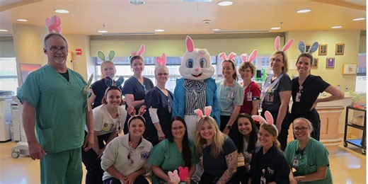 Easter Bunny visits NICU babies at Mission Hospital