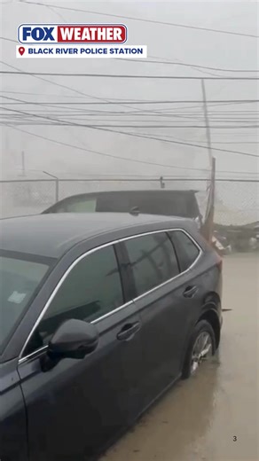 114K views · 1.1K reactions | SEVERE FLOODING: As ferocious Hurricane Melissa slammed into Jamaica, the torrential rains and fierce winds left the Black River Police Station destroyed. | FOX Weather | Facebook