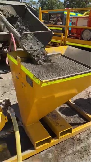 Grout Pump with Injection Hose in Operation
