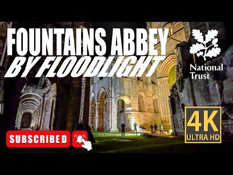 Fountains Abbey National Trust Floodlit Night Walk | Magical Ruins After Dark in North Yorkshire