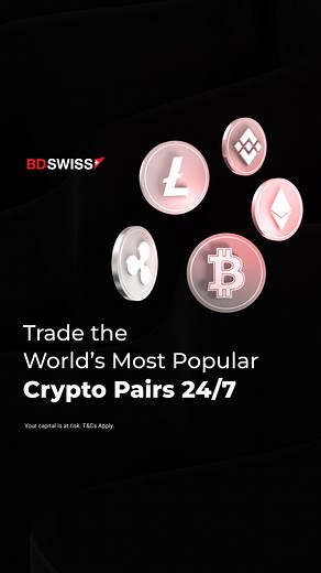 Get ready to trade the tides of the digital currency world at any hour, any day! With BDSwiss, you’re not limited to the opening bell because we bring you the power to trade market-leading cryptocurrencies 24/7. 💹 Whether it’s Bitcoin, Ethereum, Litecoin, Ripple, or more, your trading journey knows no bounds and no breaks. Trade the world’s most popular crypto pairs 24/7. 📲Never miss a beat in the crypto sphere with the BDSwiss mobile app. Trade at your convenience, monitor the markets in real