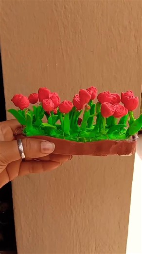 DIY Rose🌹of the valley night light using cold porcelain clay✨clay craft ideas| #short video