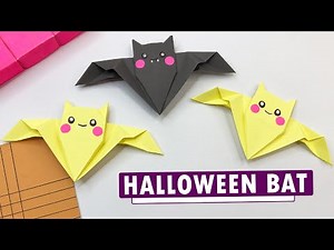 How to Make an Origami Halloween Bat | Easy Paper Craft (No Scissors!)