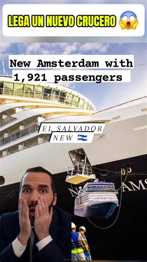 #Turismo de El Salvador El arribo del crucero #Nieuw Amsterdam con 1.921 turistas representa un impulso significativo para la economia local y consolida al #pais como un destino atractivo en la ruta de cruceros #internacionalel #fyp ✔️