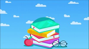 Download Cartoon School Elements Falling to Down for free