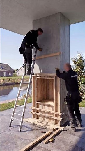 Modern Stone Fireplace Built from Scratch Outdoors #diybuild #handmade #tinyhouse