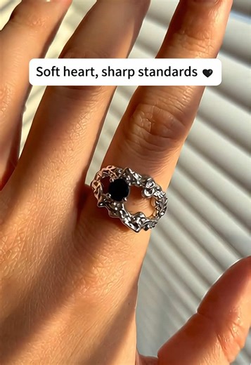 ✨ The Black Stone Makes It So Bold #ring #giftsforher #valentinesdaygift #giftforfriend #valentinesdaygiftideas