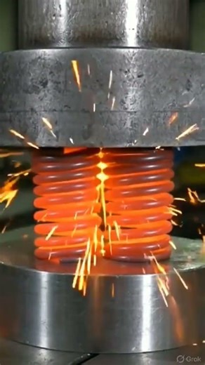 hydraulic press vs hot metal spring #hydraulicpress #youtubeshorts #viral #spring #hotmetal