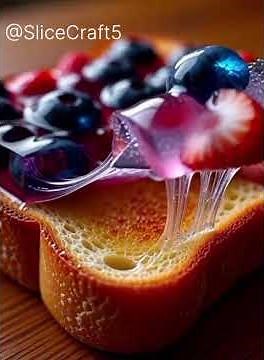 Perfect Bread Slice with Juicy Fruits on Top | Satisfying Cutting ASMR