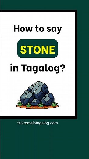 How to Say STONE in Tagalog? | Learn Filipino