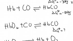 SOLVED:Carbon monoxide is toxic because it binds more strongly to iron in hemoglobin (Hb) than does O2 . Consider the following reactions and approximate standard free energy changes: Hb O2 ⟶HbO2 ΔG^∘=-70 kJ Hb CO ⟶HbCO ΔG^∘=-80 kJ Using these data, estimate the equilibrium constant value at 25^∘ C for the following reaction: HbO2(a q) CO(g) ⇌HbCO(a q) O2(g)