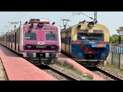 Different types of EMU local trains+MEMU trains & Express Trains at Talandu Railway Station