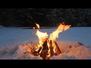 Relaxing: Crackling Campfire, 8hrs, in Forest Snow to Help You Relax