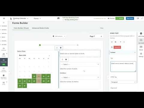 Create a Full-Day Booking Form in minutes with the new Booking Calendar Form Builder