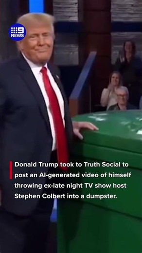 Trump posts AI-generated meme video throwing TV host in dumpster