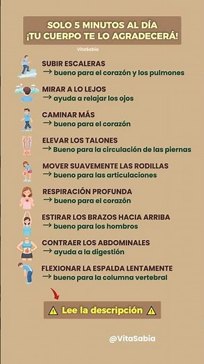 SOLO 5 MINUTOS AL DÍA – 9 HÁBITOS PARA UN CUERPO MÁS SALUDABLE