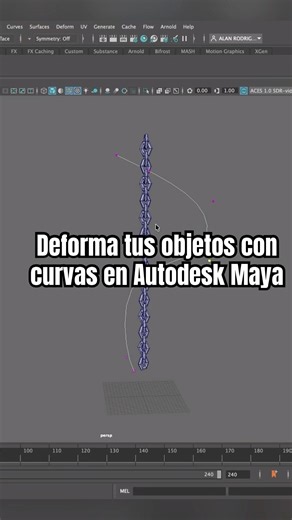 Deforma tus objetos utilizando curvas en Maya. #autodeskmaya #tutorial #tutorialmaya