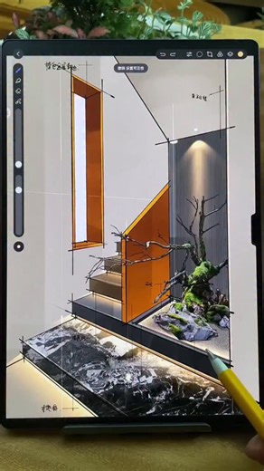 4.6K views · 1.8K reactions | On-site photo sketching with a Huawei tablet is this easy. #interiordesign #stairrenovation #fblifestyle | M M Design | Facebook