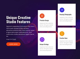 Creative studio features - Web Page Design by Nicepage