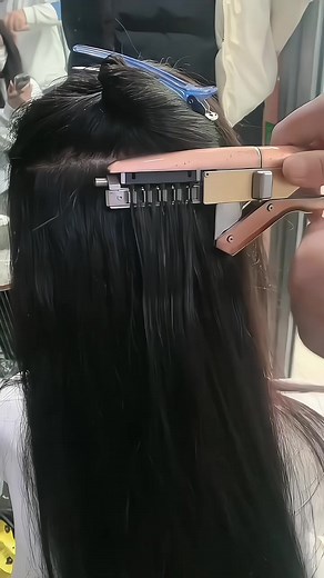 That's our new hair extensions technology. The best hair extensions way so far. No eclectic Easy install Easy remove Easy reuse Natural Invisible Comfortable | Hair extensions supplier