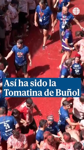 Así ha sido la Tomatina de Buñol con 22.000 personas y 150 toneladas de tomate #Tomatina #Buñol