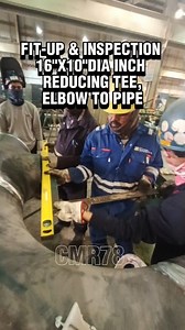 Fit-up and inspection 16"X10" dia inch reducing tee,elbow to pipe. #fabrication #steel #pipe #construction #fabricator | Christopher Rejano