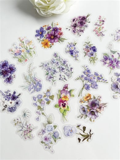 Floral Sticker Set (20pcs) | Vintage Botanical Flower Stickers | Journaling, Scrapbook & Planner Stickers - Etsy