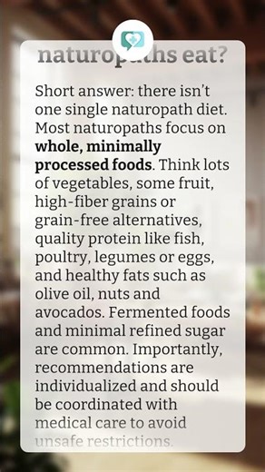 What do naturopaths eat?