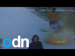 Boy throws lit firecracker into manhole causing explosion