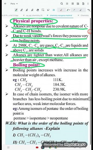 physical properties of alkanes
