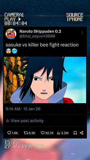 sasuke vs killer bee fight reaction #shorts #naruto #viral #sasuke #birdtrend #shortstrend #sage