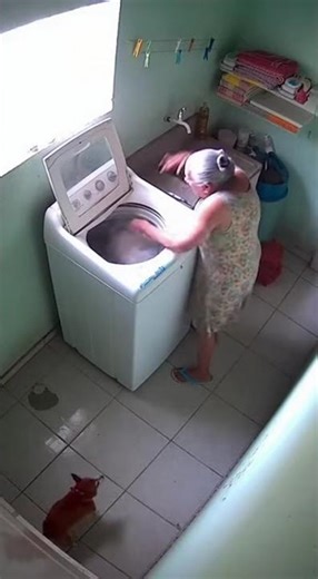 Elderly woman and washing machine plugged in! #humor #washingmachine #ia