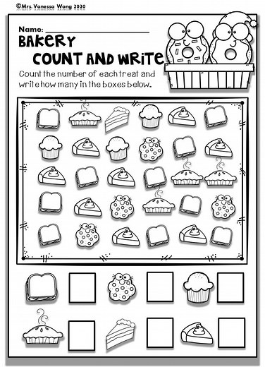 Kindergarten Math Worksheets : Numbers 1-10 Counting - Etsy