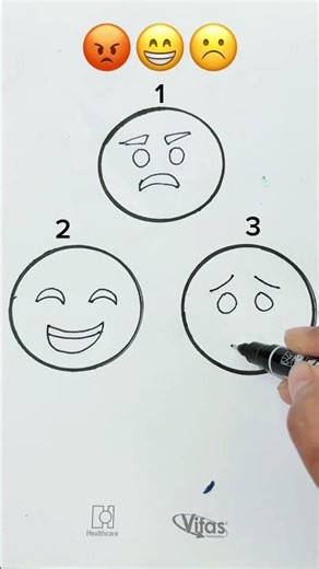 Easy Emoji Drawing 😡😄😔 || Satisfying Art #shorts #art #trending #emoji