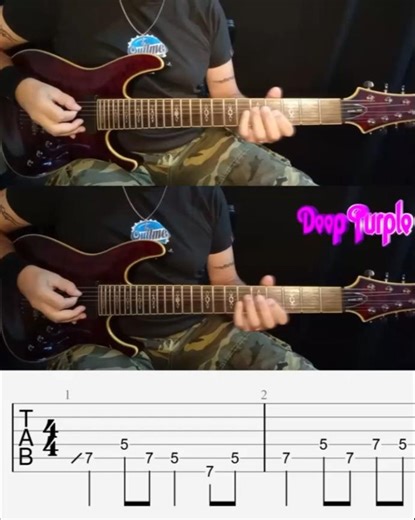 Deep Purple - Black Night - Guitar lesson with TAB - Tutorial - Cover