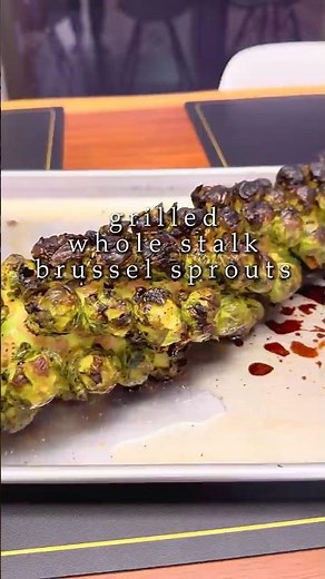 Grilled whole stalk brussel sprouts