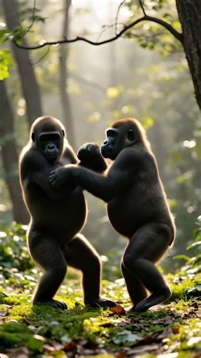 Gorilla vs Gorilla: Who's Actually Stronger? 🦍💪 #gorilla #strength