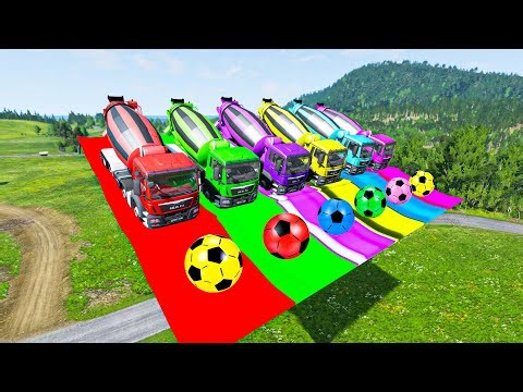 Flatbed Truck Mcqueen | Transportation with Truck - Pathole vs cars #1266 - BeamNG.drive Live